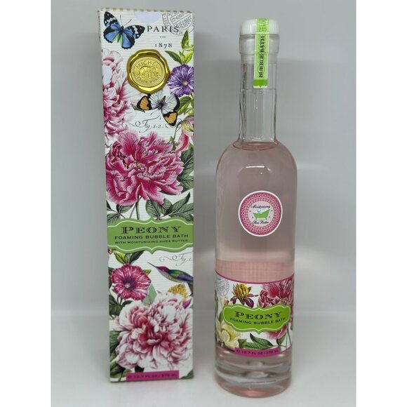 NIB Michel Design Works Foaming Bubble Bath – Peony, 12.7 oz Shea Butter Formula - Picture 1 of 5